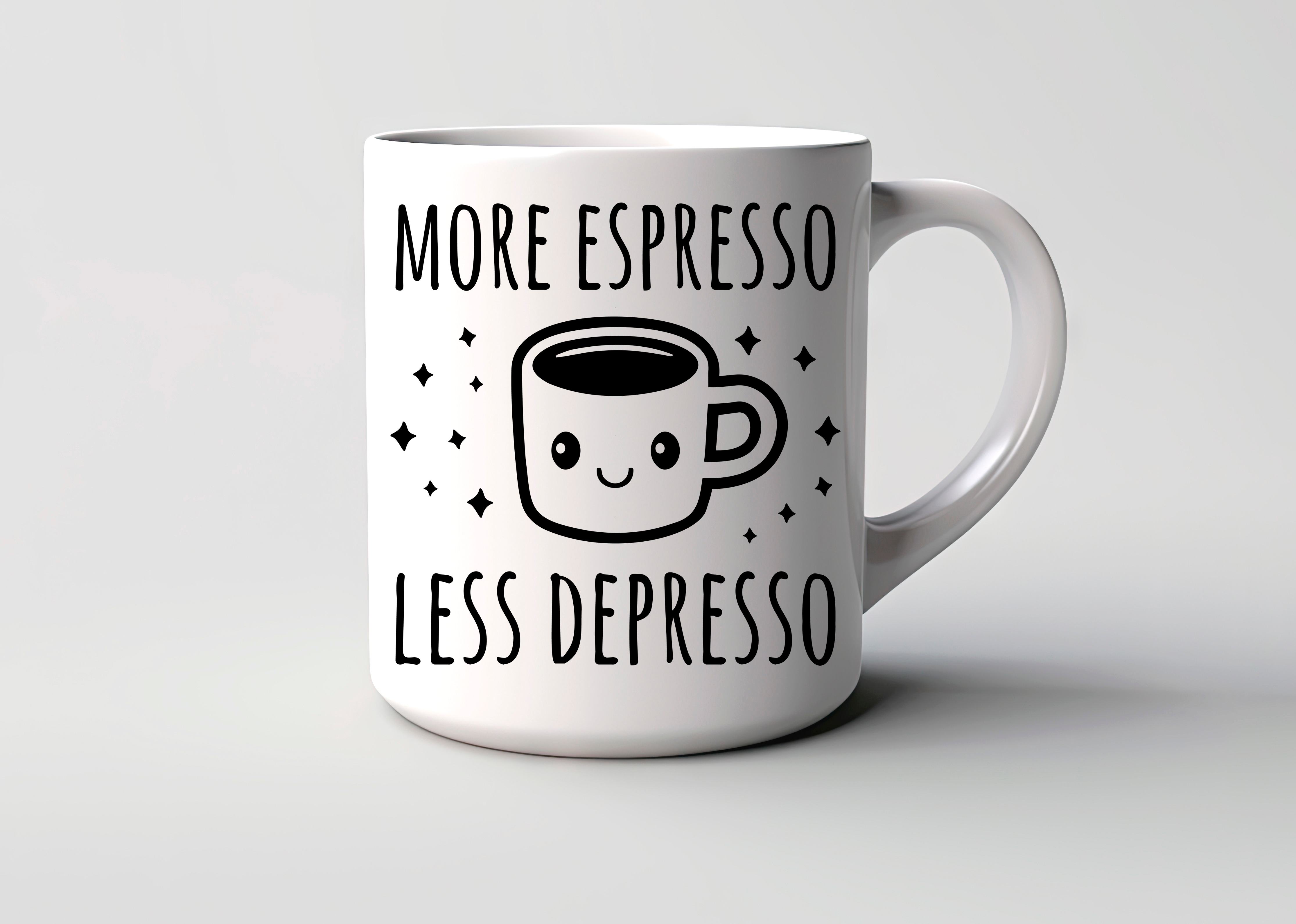 Taza More Espresso Less Depresso Café