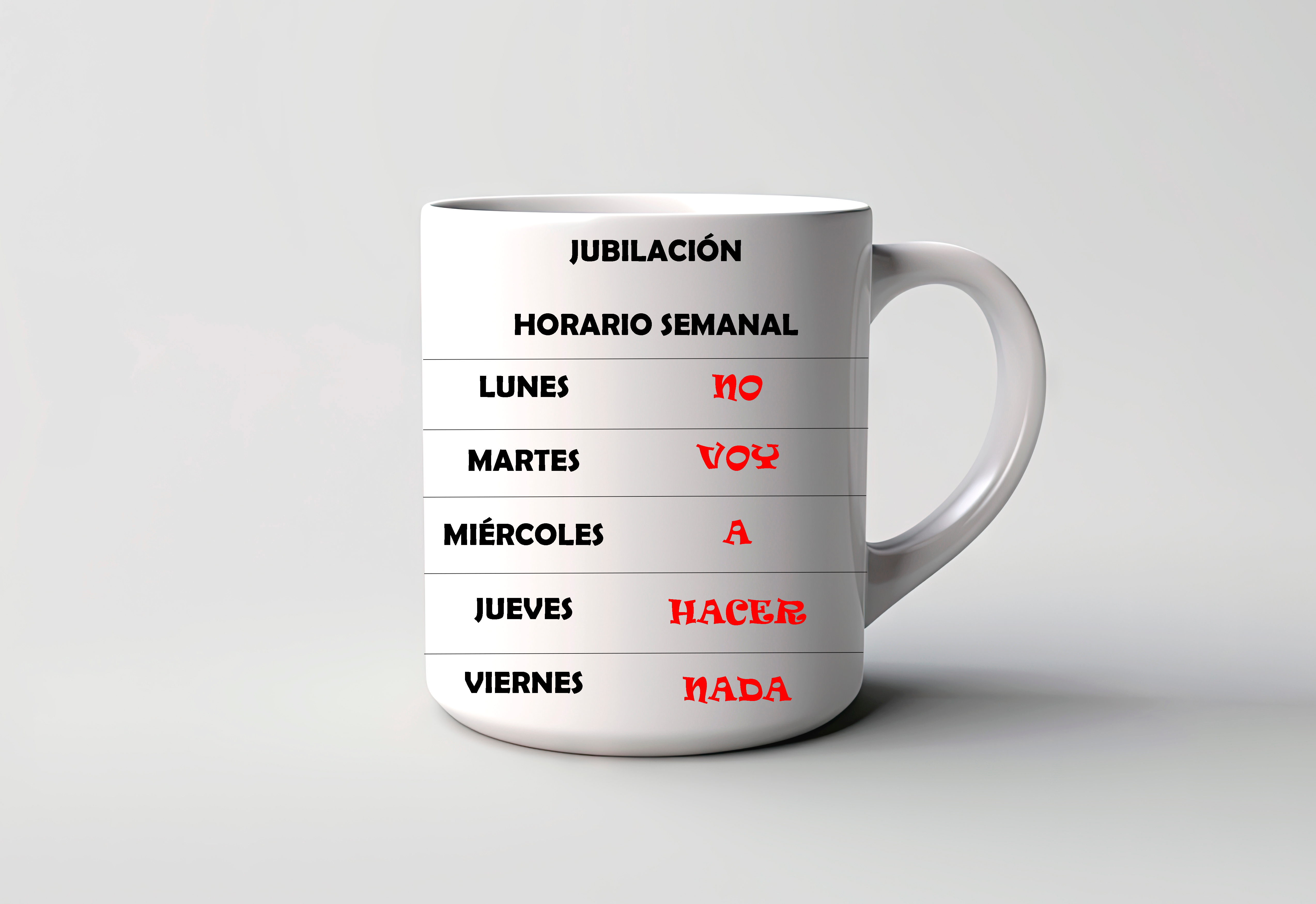 Taza Horario Jubilación Regalo Jubilado