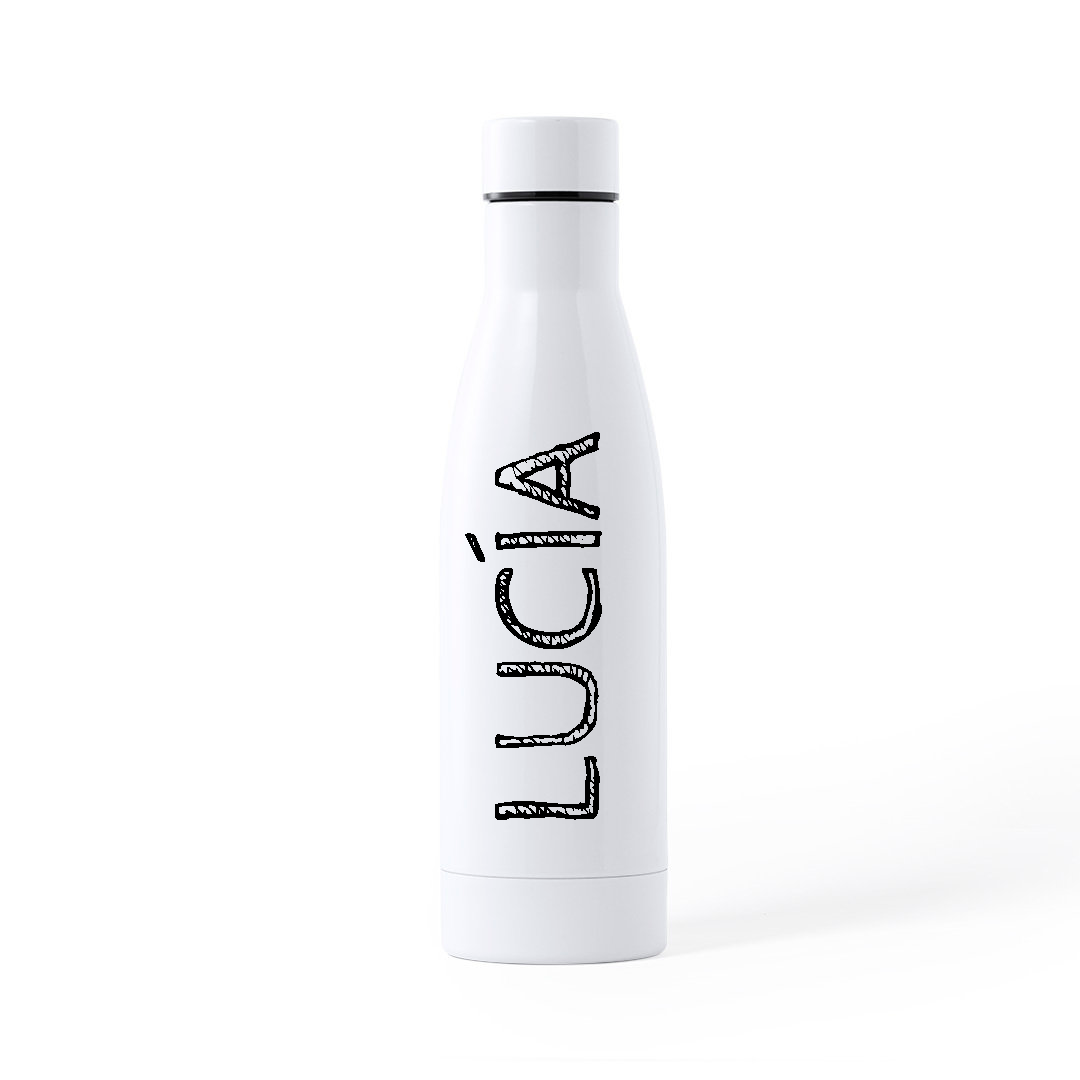 Botella Térmica Blanca Personalizable con Nombre