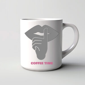 Taza Silencio Mientras Se Bebe Café Introvertido