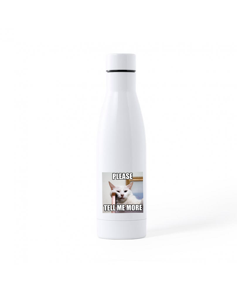 Botella Térmica Meme Gato Please Tell Me More