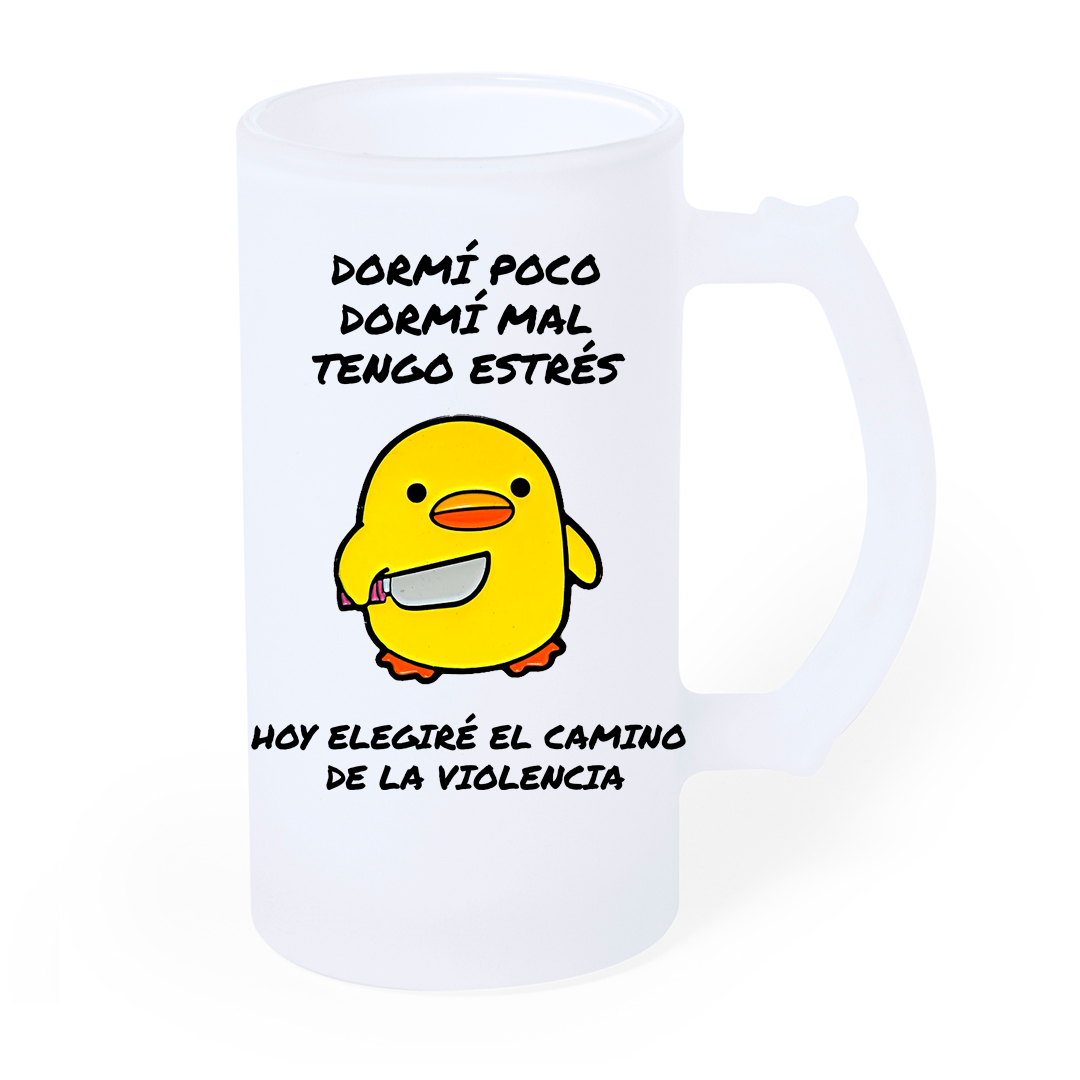 Jarra Cerveza "Hoy Elegiré el Camino de la Violencia"